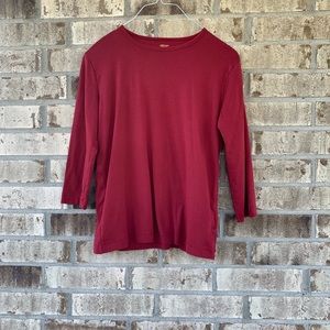 Ann Klein sport 3/4 sleeve red top size pl